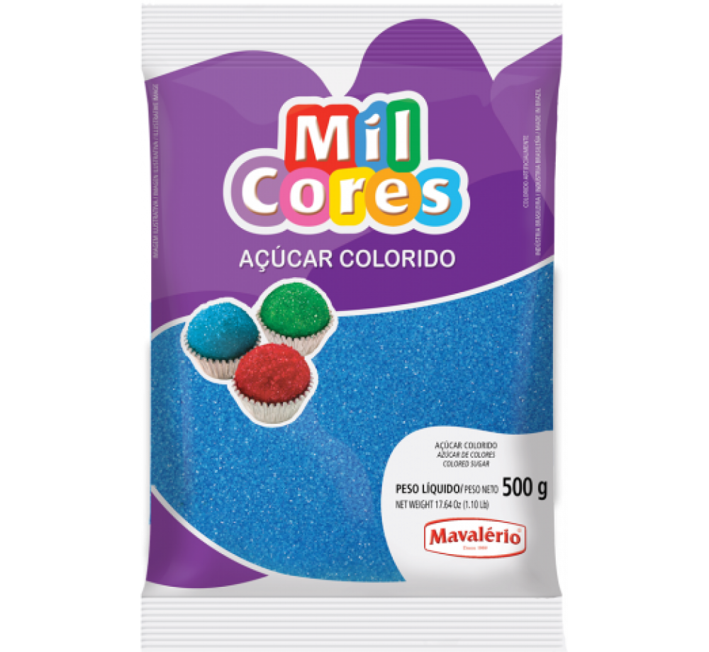 AÇÚCAR COLORIDO AZUL MIL CORES