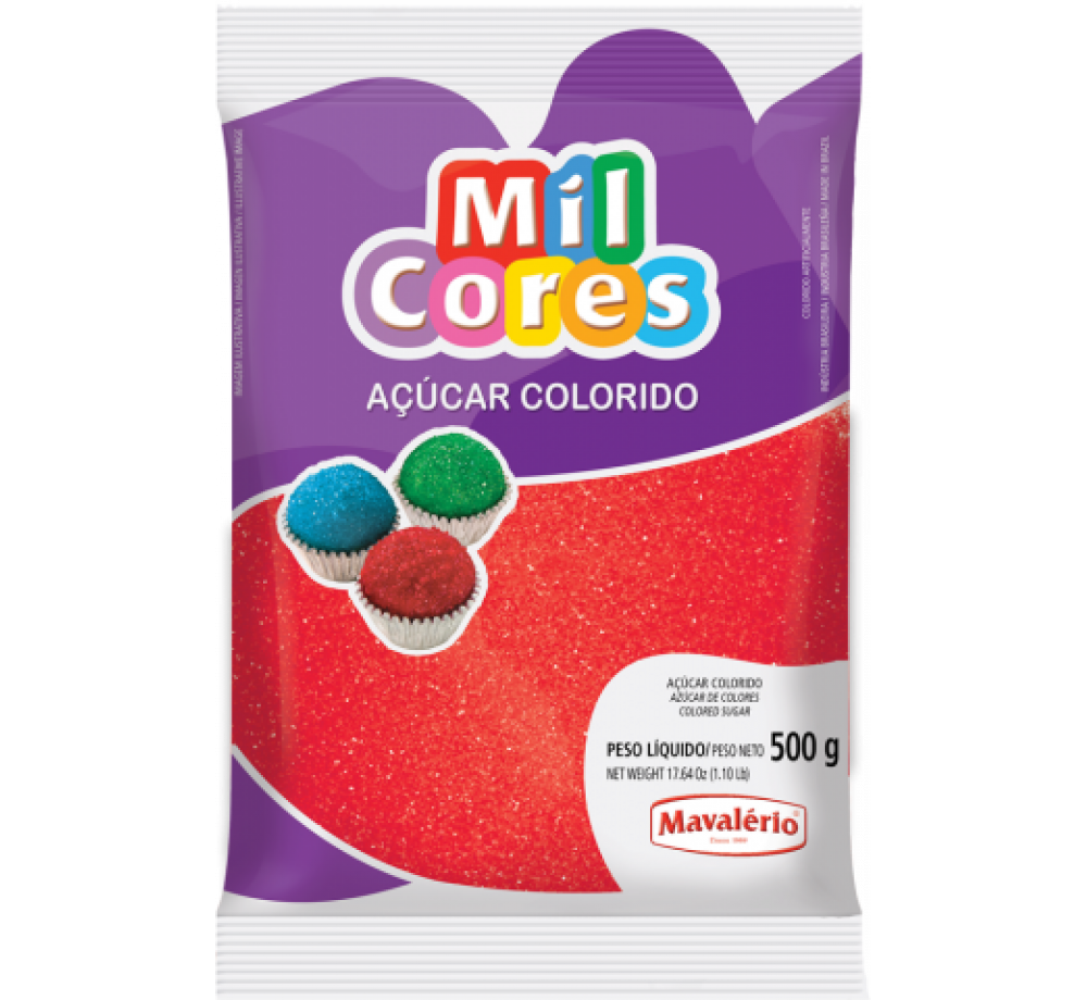 AÇÚCAR COLORIDO VERMELHO MIL CORES