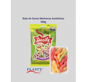 Bala de Goma Minhocas Azedinhas 900g 