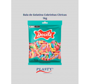 Bala de Gelatina Cobrinhas Cítricas 1kg 